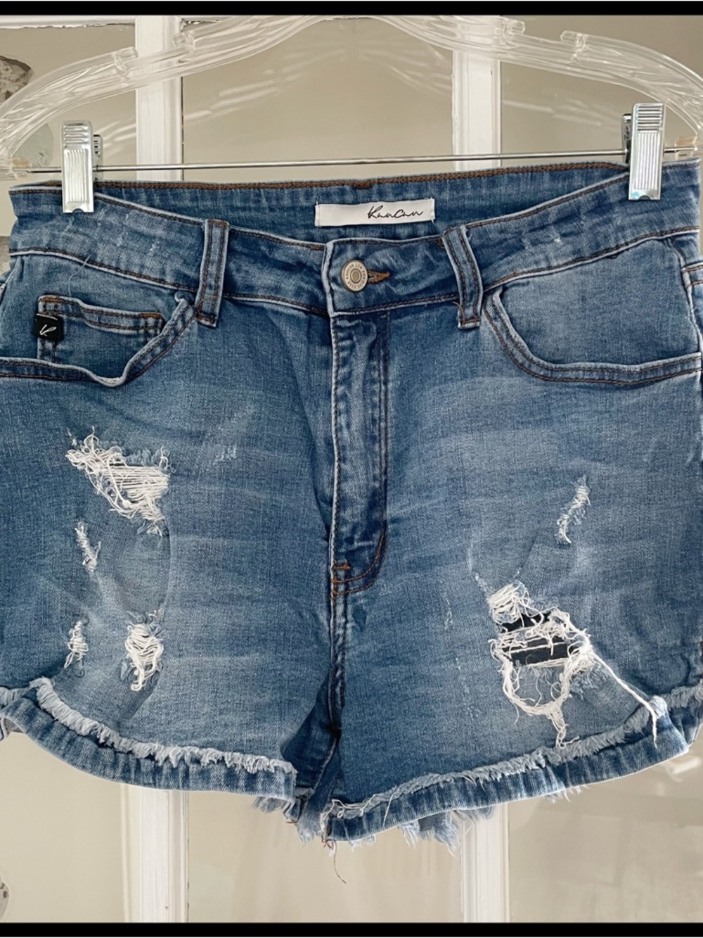{KanCan} Distressed Denim Shorts